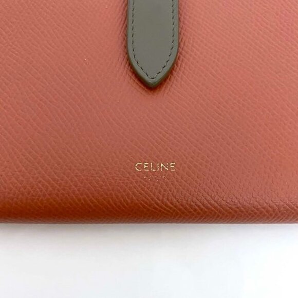 Celine Strap Wallet Red Gray Antique Rose - Picture 3 of 10